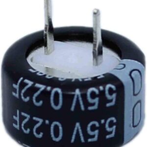 SUPERCAPACITOR THT. 0.22F- 5.5VDC ±20% Ø13.5x6.6mm. -25-70°C